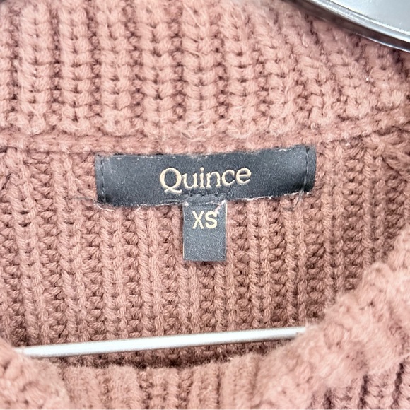 Quince 100% Organic Cotton Fisherman Crew Sweater Brown Women’s Size X-Small - Picture 4 of 4